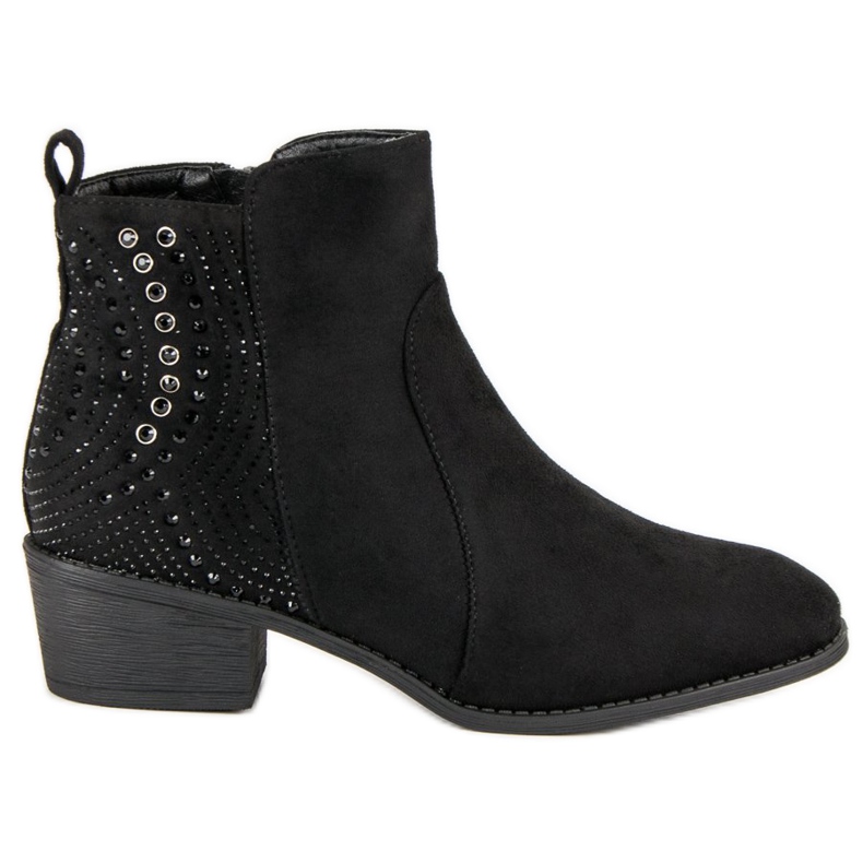 Nio Nio Cizme negre cu cristale negru