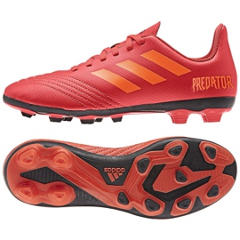 Ghete de fotbal Adidas Predator 19.4 FxG Jr CM8541 multicolor roșu Ghete de fotbal Adidas Predator 19.4 FxG Jr CM8541 multicolor roșu