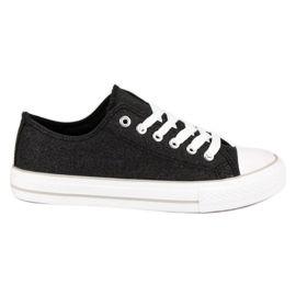Adidași cu sclipici negru Adidași cu sclipici negru
