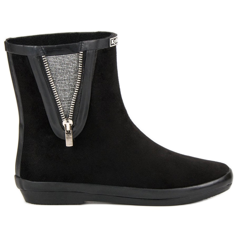 Kylie Galosuri din piele intoarsa cu fermoar decorativ negru