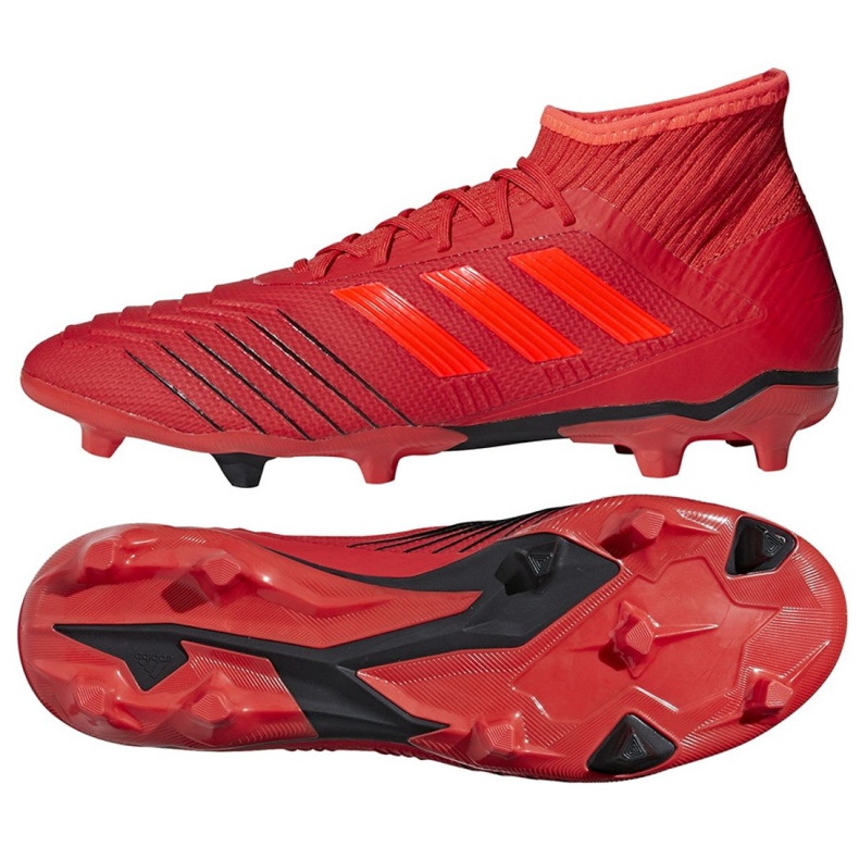 Ghete de fotbal Adidas Predator 19.2 Fg M D97940 multicolor roșu Ghete de fotbal Adidas Predator 19.2 Fg M D97940 multicolor roșu