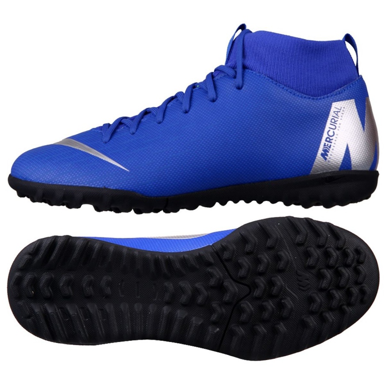 Pantofi de fotbal Nike Mercurial SuperflyX 6 Academy Gs Tf Jr AH7344-400 albastru albastru