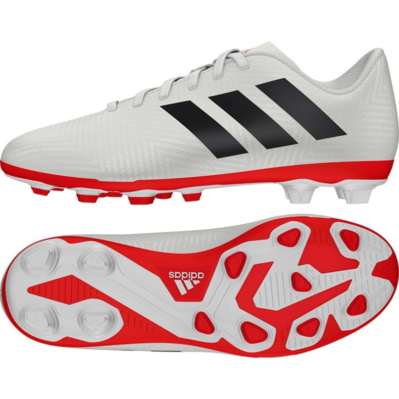 Ghete de fotbal Adidas Nemeziz 18.4 FxG Jr CM8510 multicolor alb Ghete de fotbal Adidas Nemeziz 18.4 FxG Jr CM8510 multicolor alb