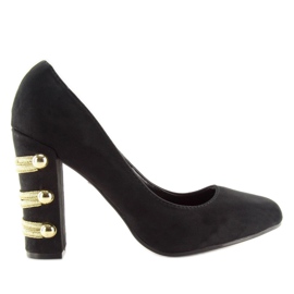 Pompe cu toc lat negru DD59P Negru