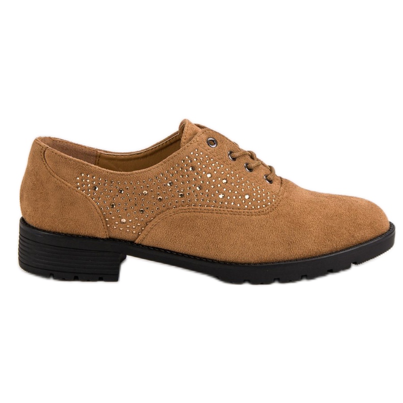 Pantofi din piele camel maro