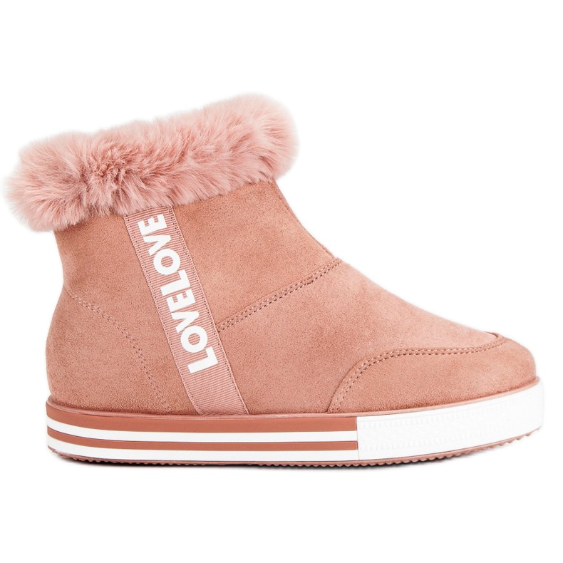 Ideal Shoes Adidași înalți izolați roz