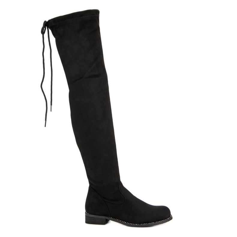 Super Me Cizme peste genunchi la modă negru Super Me Cizme peste genunchi la modă negru