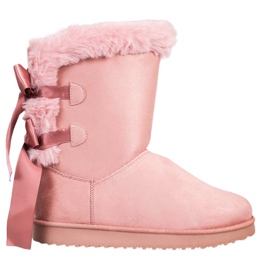 Mukluki înalt cu arcuri roz