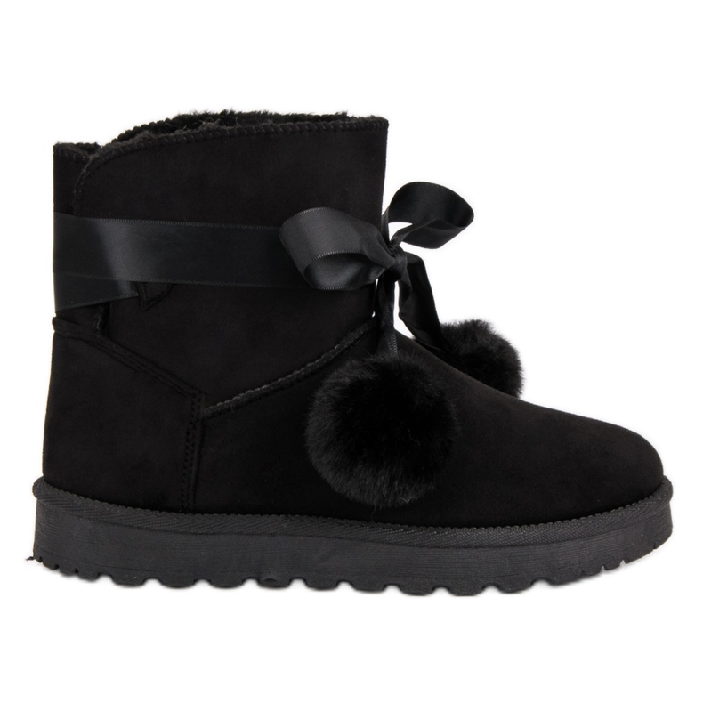 Mukluki negru cu pompe Mukluki negru cu pompe