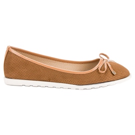 Small Swan Balerine de cămilă maro