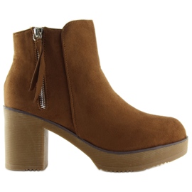 Ghete pe călcâi stabil camel YL96009 Camel maro