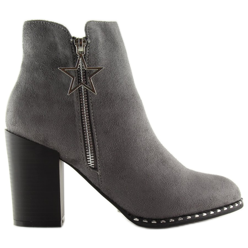 Ghete pe toc stabil gri 8576-2 Gri Ghete pe toc stabil gri 8576-2 Gri