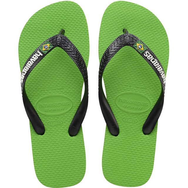 Havaianas Logo Brazilia Neon Verde Negru multicolor