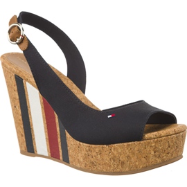 Tommy Hilfiger Wedge cu benzi imprimate 403 Midnight negru