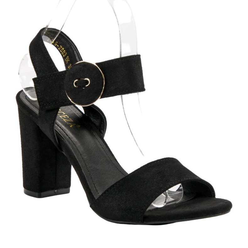 Sandale negre pe o bară VINCEZA negru