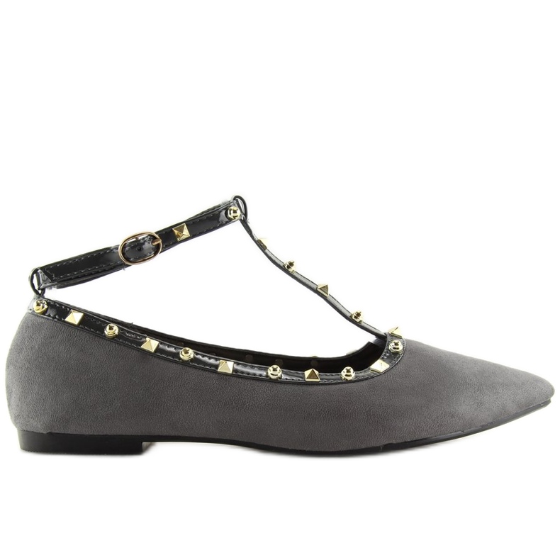 Balerini cu toc gri 127-13 Gri Balerini cu toc gri 127-13 Gri