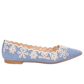 LT99P Ballerine ajurate albastre albastru