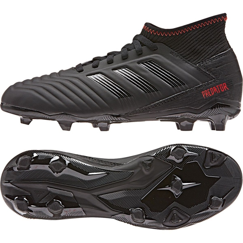 Ghete de fotbal Adidas Predator 19.3 Jr D98003 multicolor negru Ghete de fotbal Adidas Predator 19.3 Jr D98003 multicolor negru