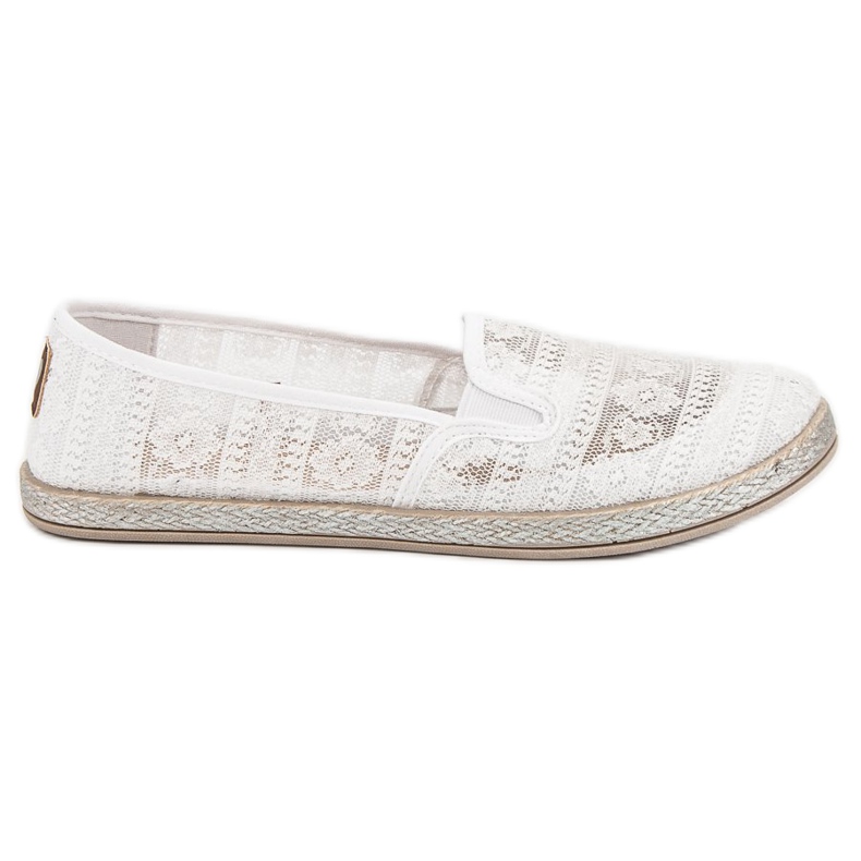 Sliponi din dantelă MCKEYLOR alb