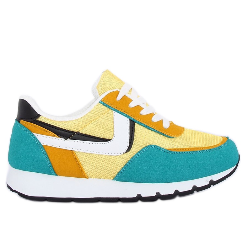 Pantofi sport de culoare galben-turcoaz CB-02 albastru