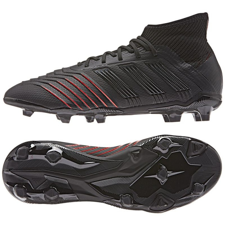 Ghete de fotbal Adidas Predator 19.1 FG Jr D97997 negru Ghete de fotbal Adidas Predator 19.1 FG Jr D97997 negru
