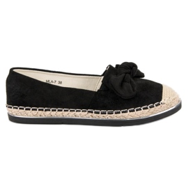Comer Espadrile Cu Arc negru