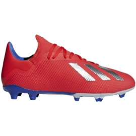 Ghete de fotbal Adidas X 18.3 Fg M BB9367 multicolor roșu Ghete de fotbal Adidas X 18.3 Fg M BB9367 multicolor roșu