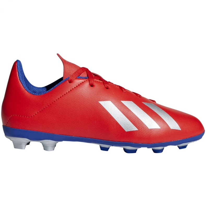Ghete de fotbal Adidas X 18.4 FxG Jr BB9379 multicolor portocale si rosii Ghete de fotbal Adidas X 18.4 FxG Jr BB9379 multicolor portocale si rosii
