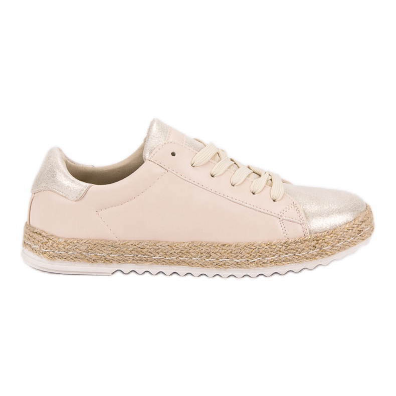 Espadrile legate maro galben