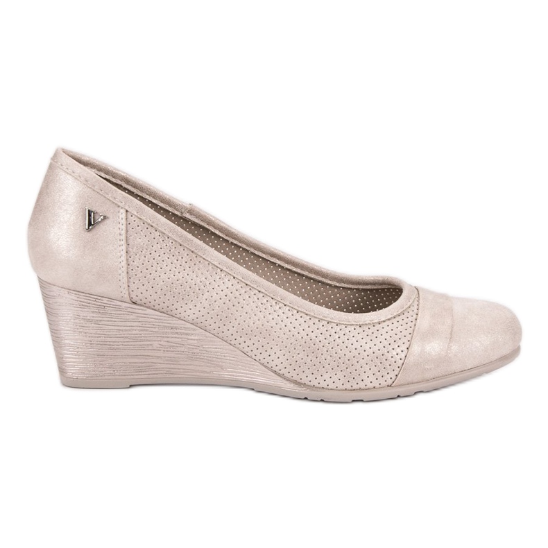 Pompe cu sclipici pe panoul VINCEZA maro Pompe cu sclipici pe panoul VINCEZA maro