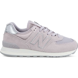 New Balance Wl574lcs Sateen Tab Light Cashmere cu argint metalic violet roz New Balance Wl574lcs Sateen Tab Light Cashmere cu argint metalic violet roz