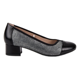 Pompe pe tocul plat VINCEZA negru gri