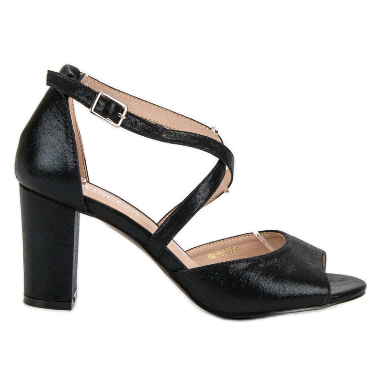 Sandale negre pe o bară VINCEZA negru Sandale negre pe o bară VINCEZA negru