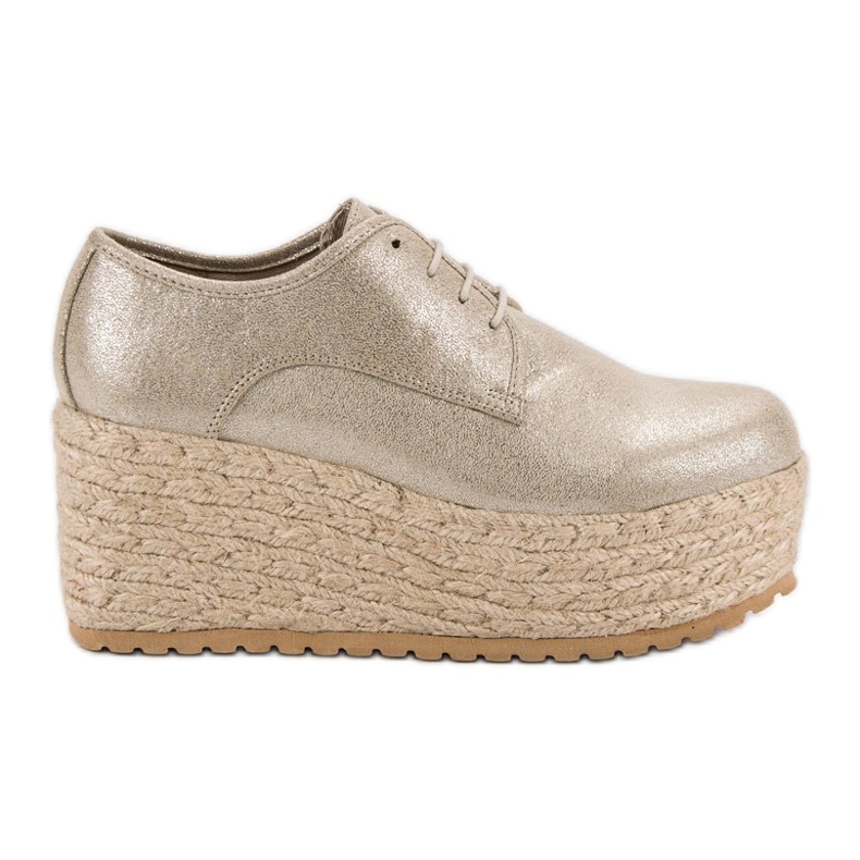 Corina Espadrile la modă cu dantelă galben Corina Espadrile la modă cu dantelă galben