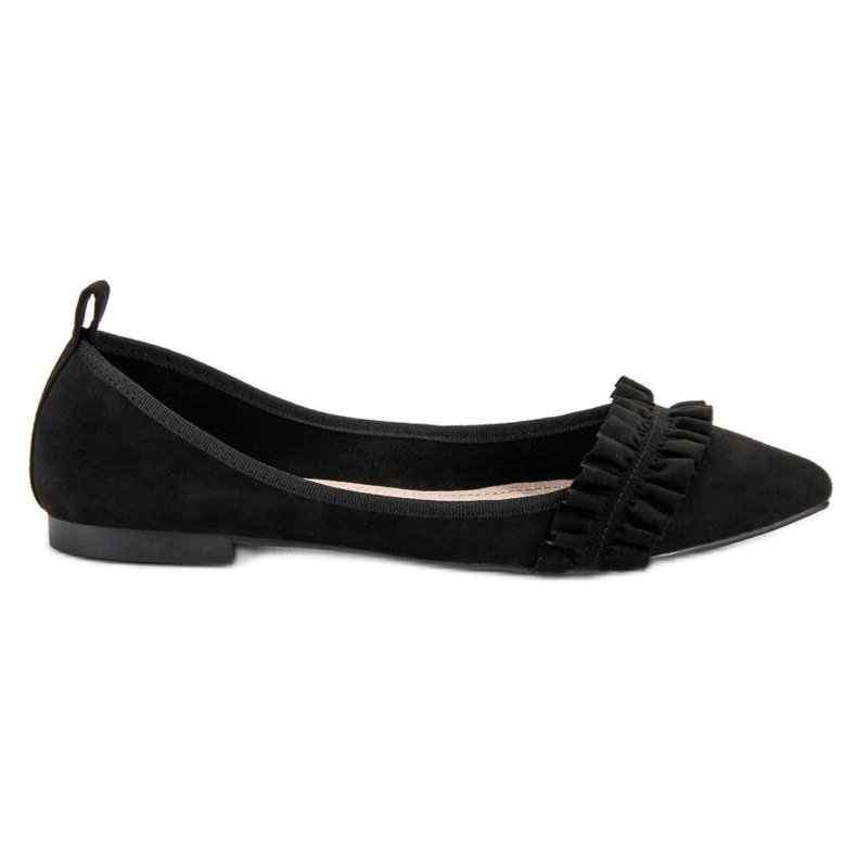 Corina Balerini din piele de căprioară cu un volan negru