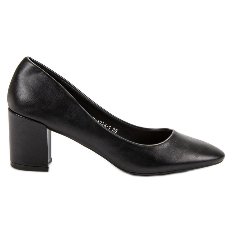 Ideal Shoes Pompele negre clasice negru Ideal Shoes Pompele negre clasice negru