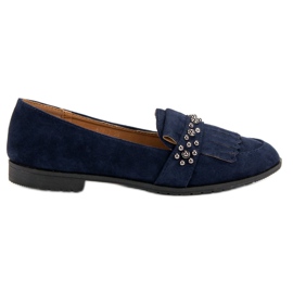 Laura Mode Mocasini albastru marin cu jeturi