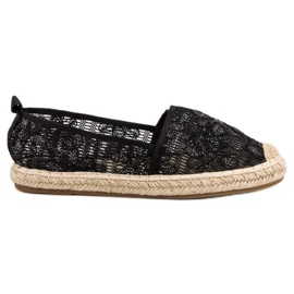 Sweet Shoes Espadrile din dantelă negru