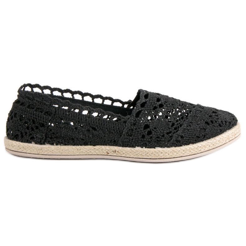 Sweet Shoes Espadrile negre dantelate negru