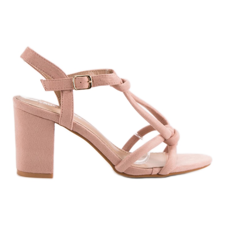 Laura Mode Sandale elegante pe un bar roz