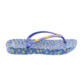 Atletico Flip-flops pentru femei cu flori violet albastru galben roz