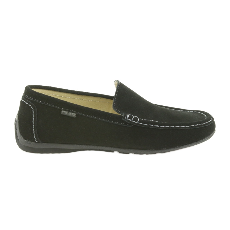 Mocasini pantofi din piele pentru bărbați American Club 01/2019 negru Mocasini pantofi din piele pentru bărbați American Club 01/2019 negru