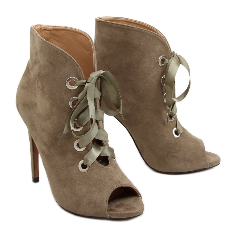 Pantofi verzi cu degetele deschise 680-32 Verde Pantofi verzi cu degetele deschise 680-32 Verde