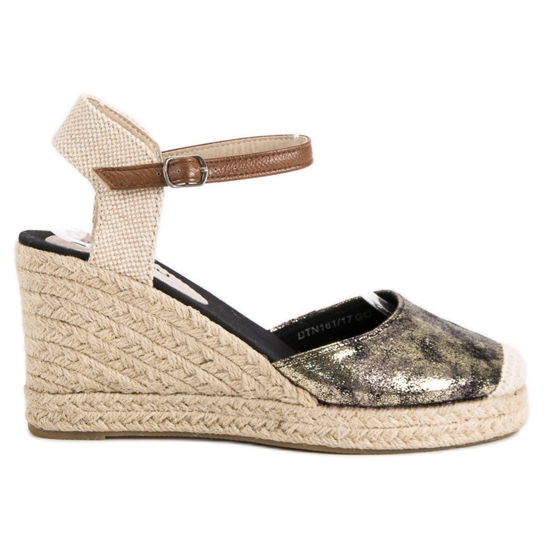 McKey Espadrile cu pană galben multicolor