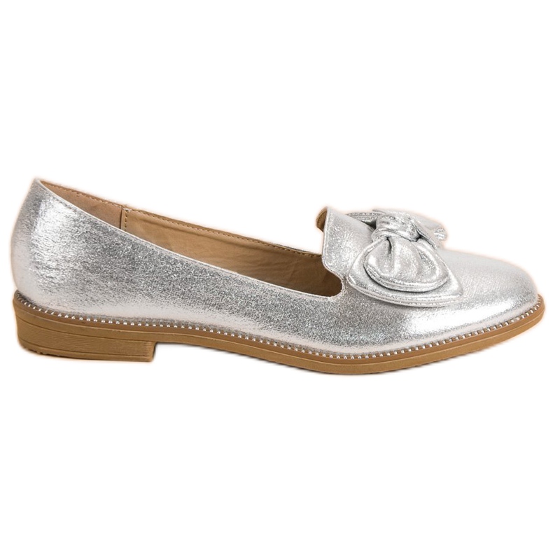 Forever Folie Balerină de argint cu arc gri