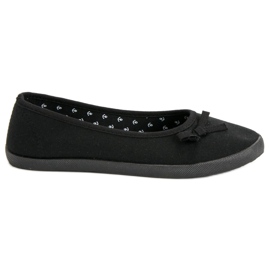 McKey Balerină textilă cu arc negru McKey Balerină textilă cu arc negru