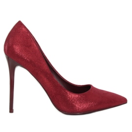 Tocuri înalte pentru femei Maroon AT-0596-L Wine roșu