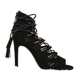 Vices Sandale din piele de căprioară negru