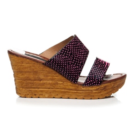 Sergio Todzi Sandale cu pană negru roz