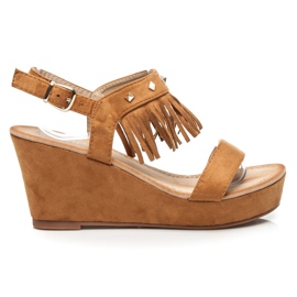 Bestelle Sandale Rock Cu Franjuri maro